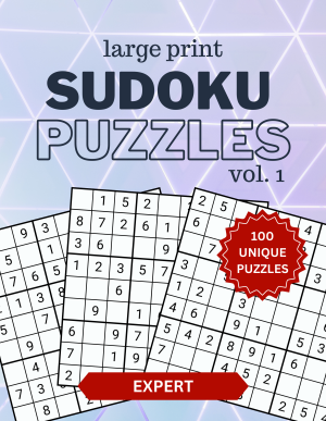 Large Print Sudoku Puzzle - Expert Series, Volume 1